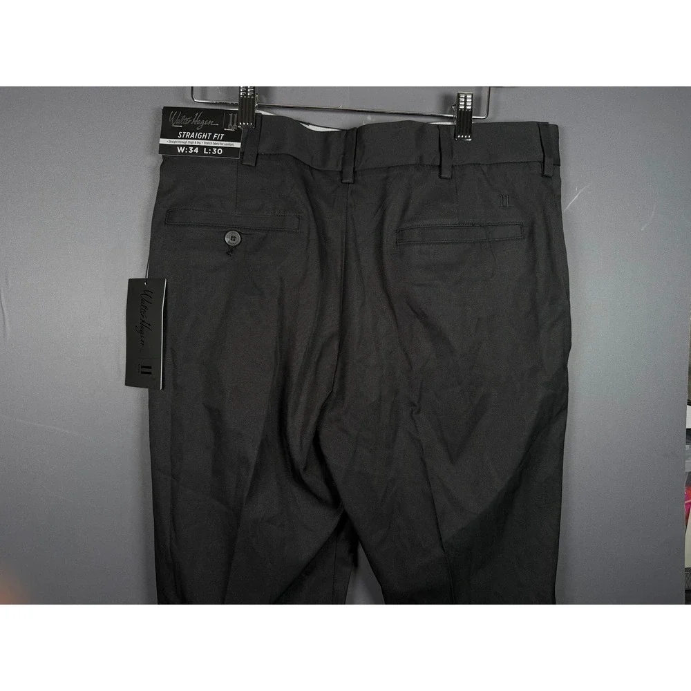 NWT Walter Hagen Mens Perfect 11 Golf Pants Black Straight Fit 34x30 NEW